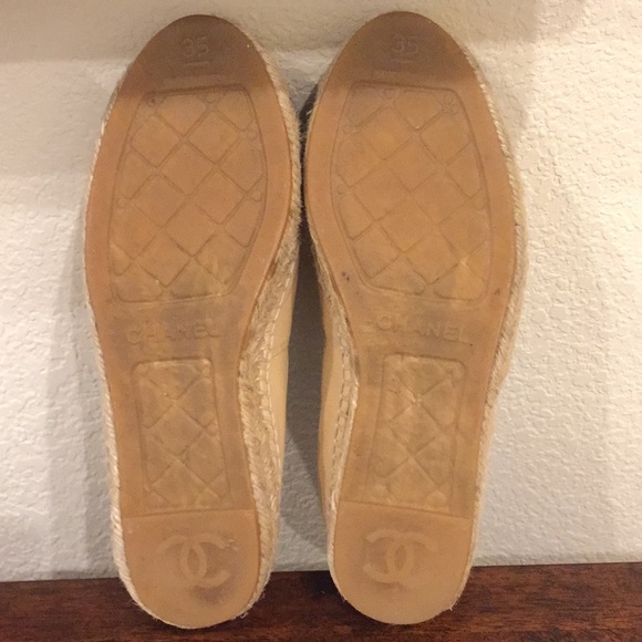 Chanel Nude with Black Cap Toe Espadrilles - Picture 8 of 8